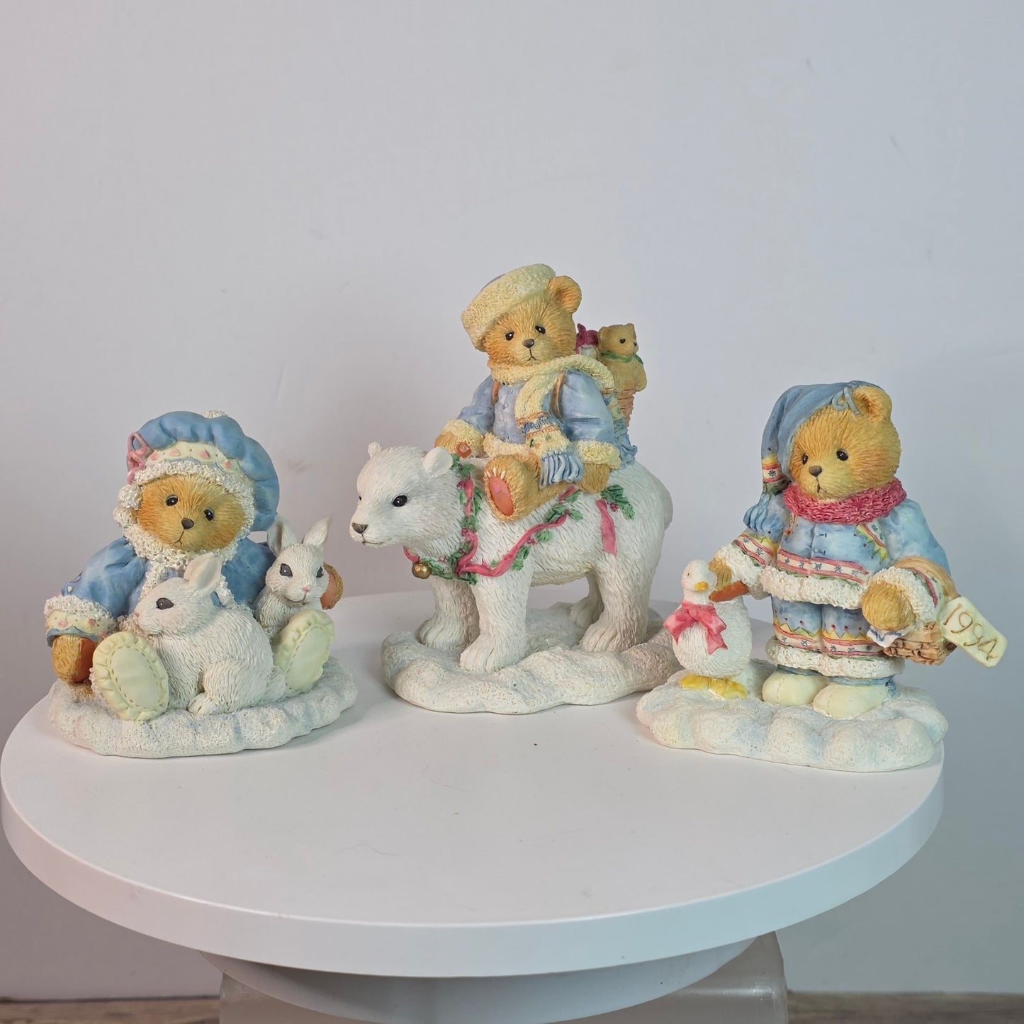 Cherished Teddies 1994 Figurines Set Of 3 - Sonja Ingrid & Eric Holiday Collectibles