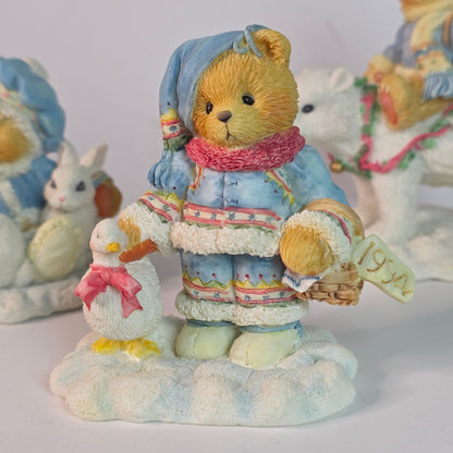 Cherished Teddies 1994 Figurines Set Of 3 - Sonja Ingrid & Eric Holiday Collectibles