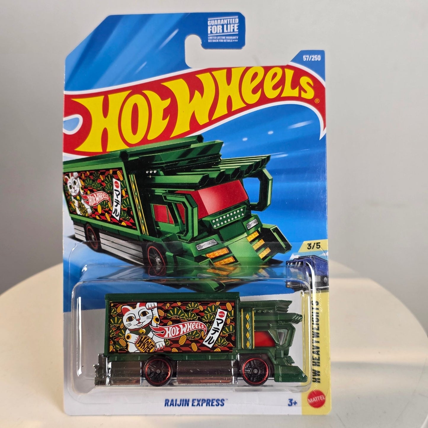 Hot Wheels Raijin Express Die-Cast Truck 57/250 HW Heavyweights 3/5 Green Collectible Toy