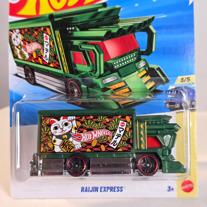 Hot Wheels Raijin Express Die-Cast Truck 57/250 HW Heavyweights 3/5 Green Collectible Toy