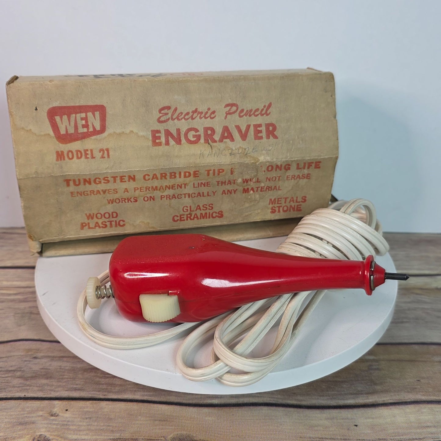 Vintage Wen Model 21 Electric Pencil Engraver With Box