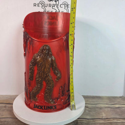 Jack Link's Beef Jerky Sasquatch Feed Your Wild Side Red Plastic Display Canister RARE!