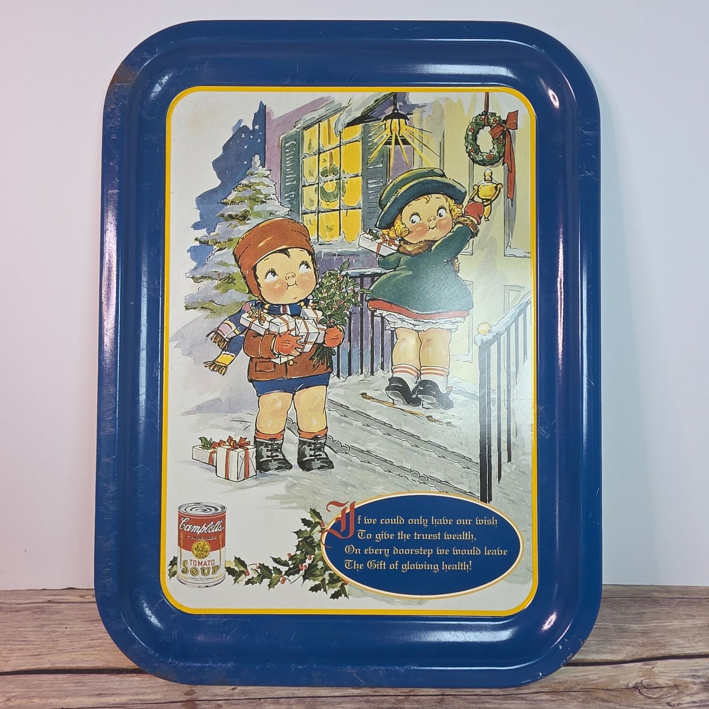 Vintage 1996 Campbells Soup "Christmas Wish" Metal Tray