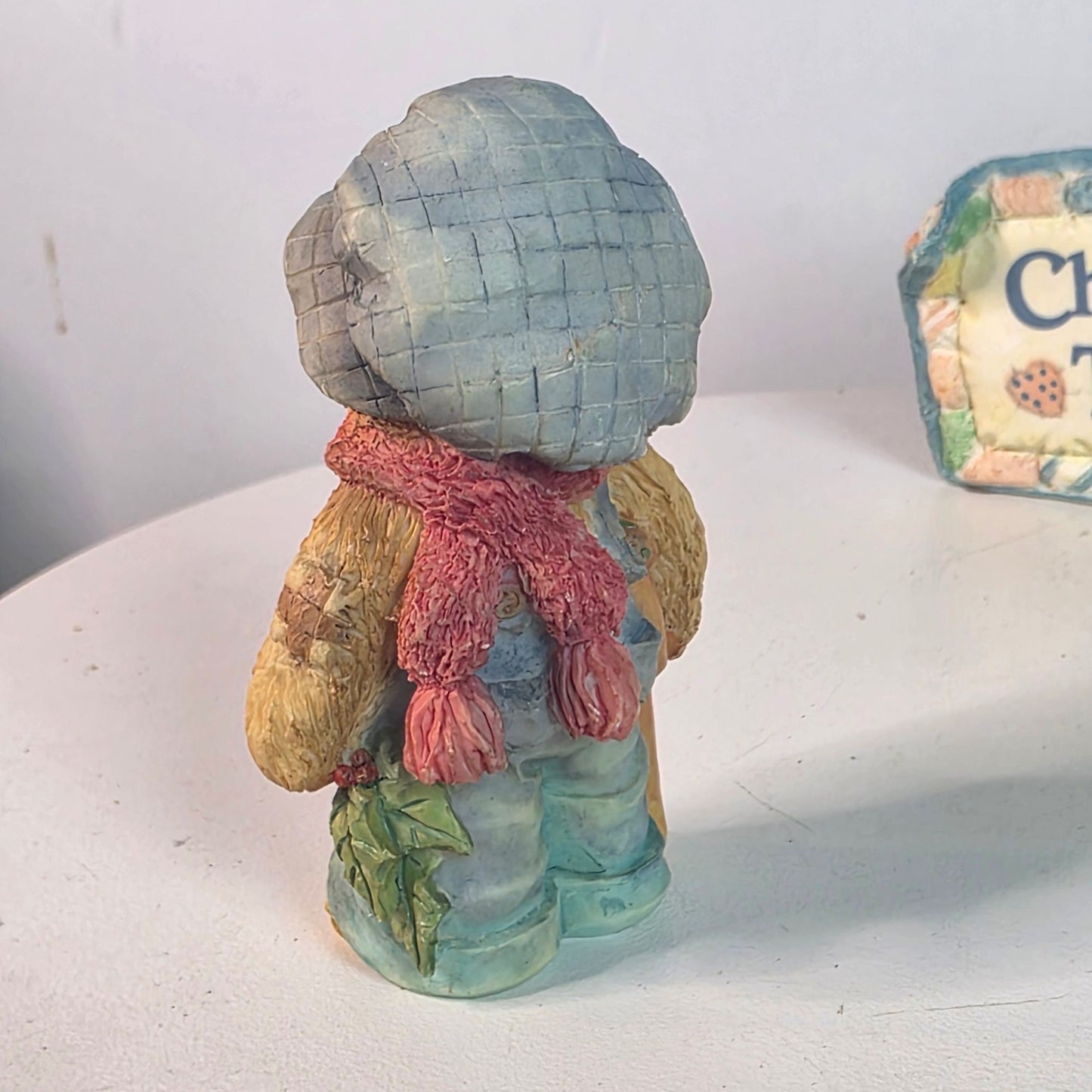 Vintage 1991 Cherished Teddies Figurine Set Featuring Tiny Ted Bear & Friend With Heartwarming Details