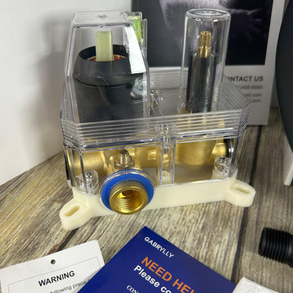 Gabrylly Wall Mounted Pressure Balanced Bath/Shower Faucet Set With Rainfall Showerhead & Handheld Sprayer In Matte Black Finish