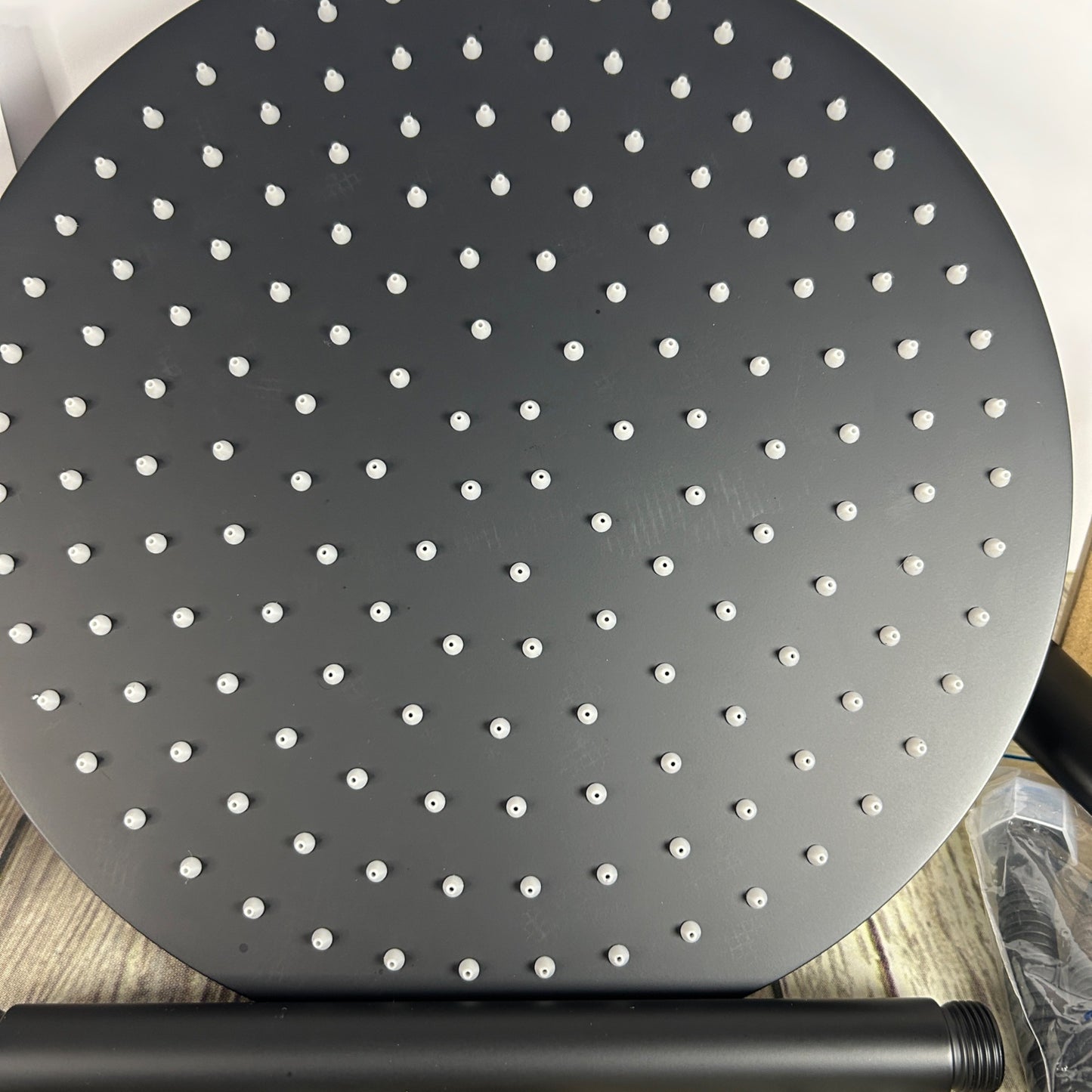 Gabrylly Wall Mounted Pressure Balanced Bath/Shower Faucet Set With Rainfall Showerhead & Handheld Sprayer In Matte Black Finish