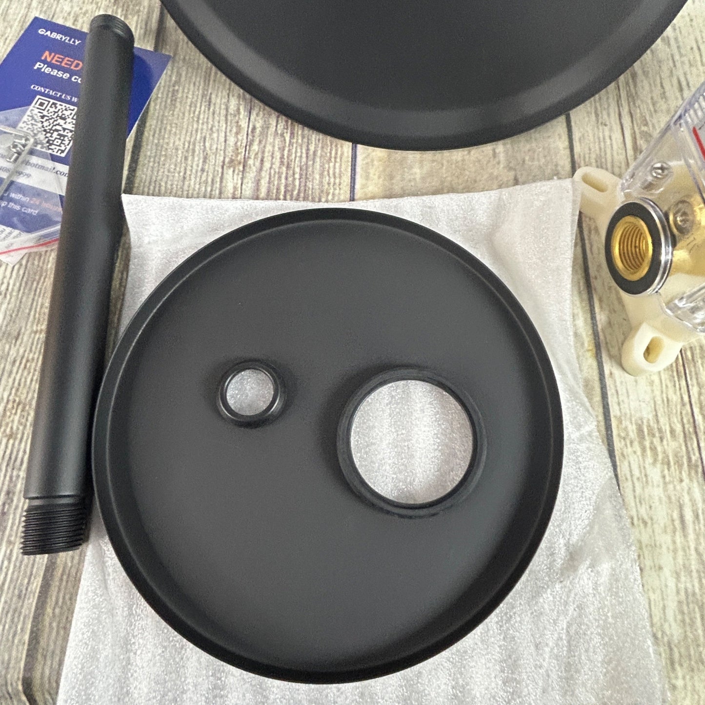 Gabrylly Wall Mounted Pressure Balanced Bath/Shower Faucet Set With Rainfall Showerhead & Handheld Sprayer In Matte Black Finish