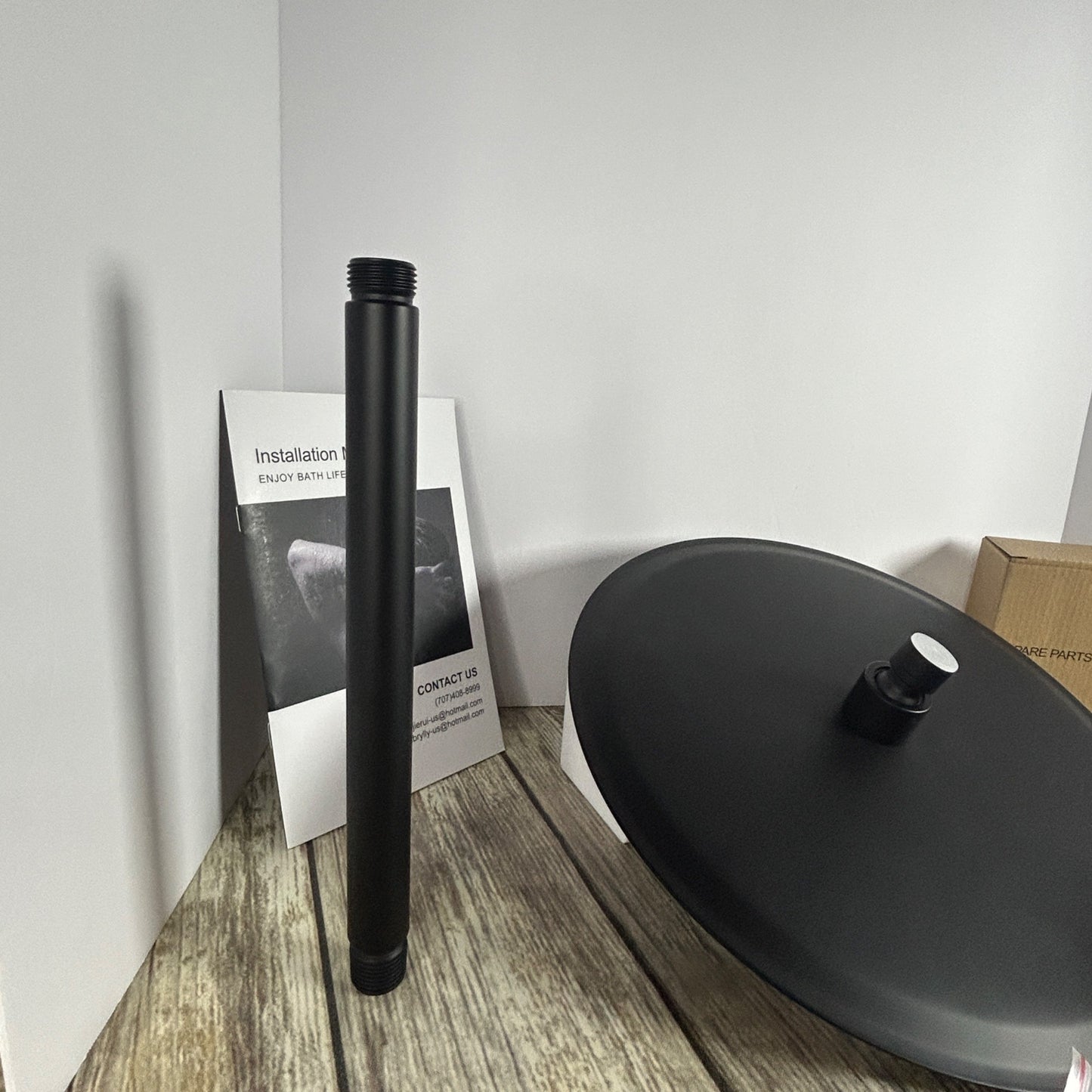 Gabrylly Wall Mounted Pressure Balanced Bath/Shower Faucet Set With Rainfall Showerhead & Handheld Sprayer In Matte Black Finish