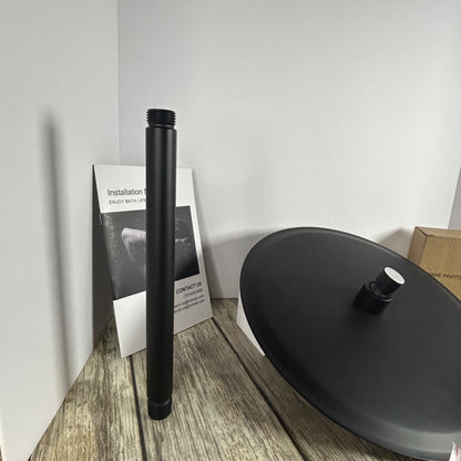 Gabrylly Wall Mounted Pressure Balanced Bath/Shower Faucet Set With Rainfall Showerhead & Handheld Sprayer In Matte Black Finish