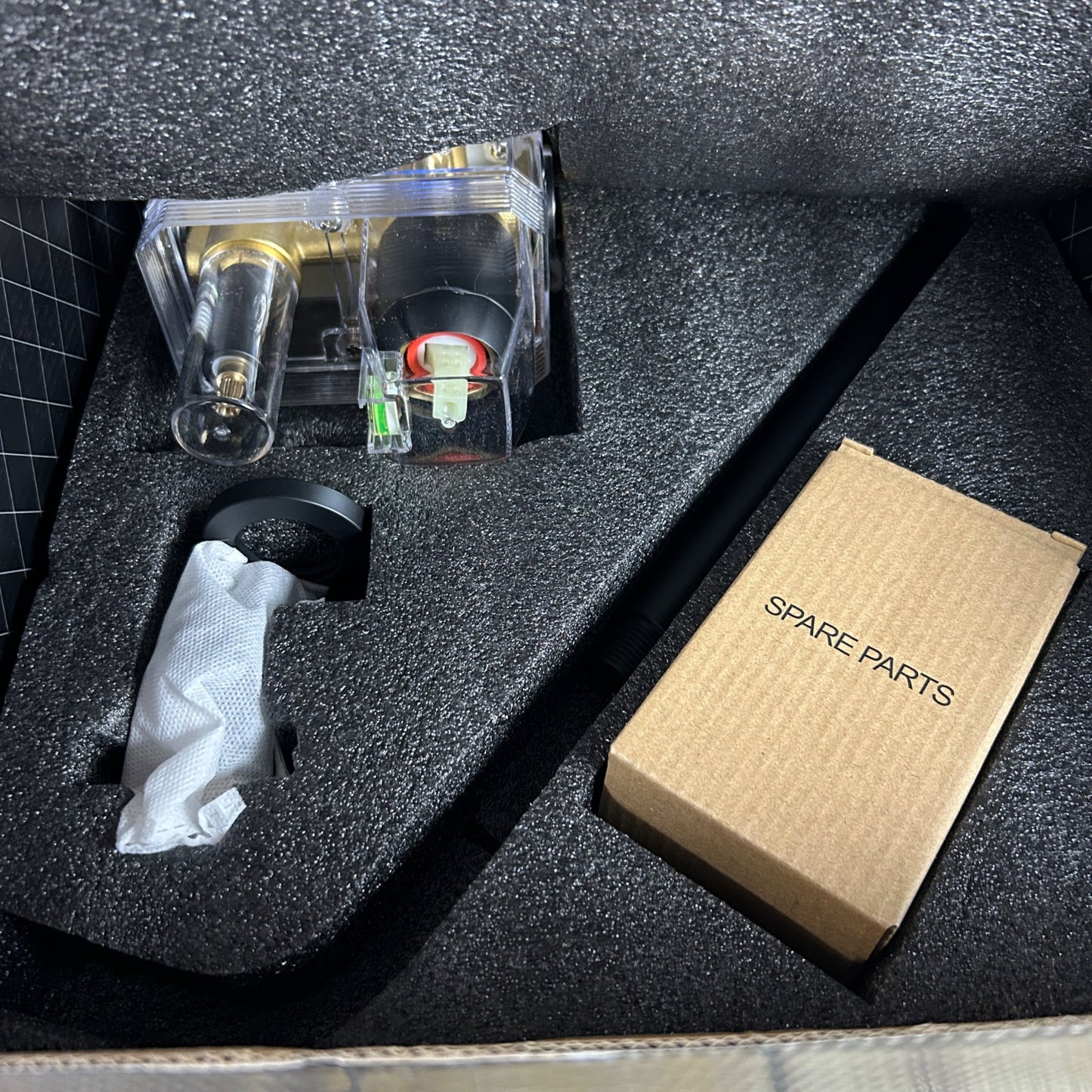 Gabrylly Wall Mounted Pressure Balanced Bath/Shower Faucet Set With Rainfall Showerhead & Handheld Sprayer In Matte Black Finish