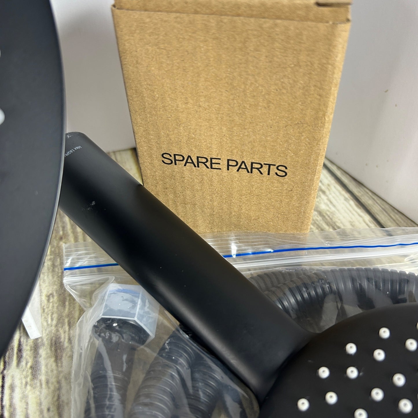 Gabrylly Wall Mounted Pressure Balanced Bath/Shower Faucet Set With Rainfall Showerhead & Handheld Sprayer In Matte Black Finish