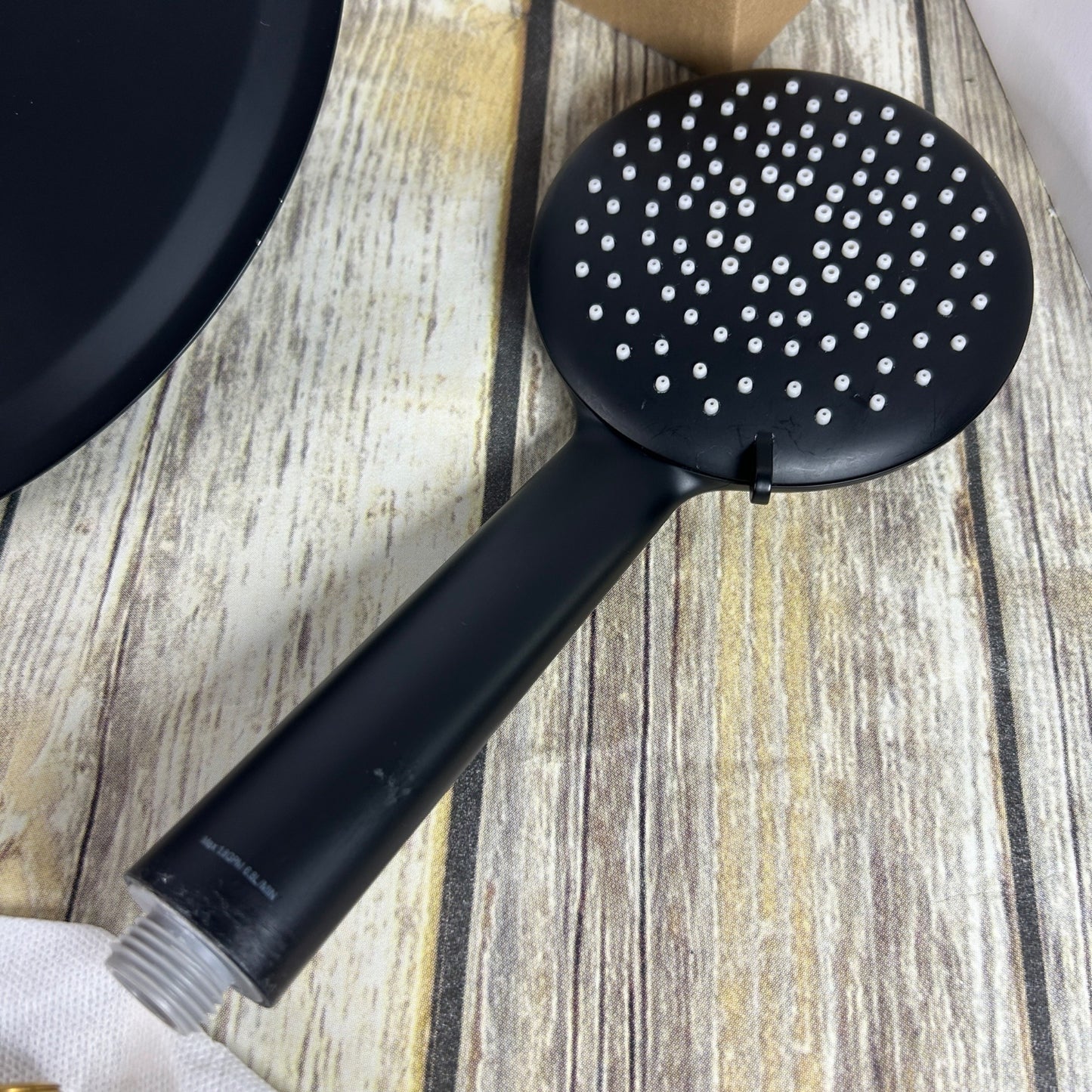 Gabrylly Wall Mounted Pressure Balanced Bath/Shower Faucet Set With Rainfall Showerhead & Handheld Sprayer In Matte Black Finish