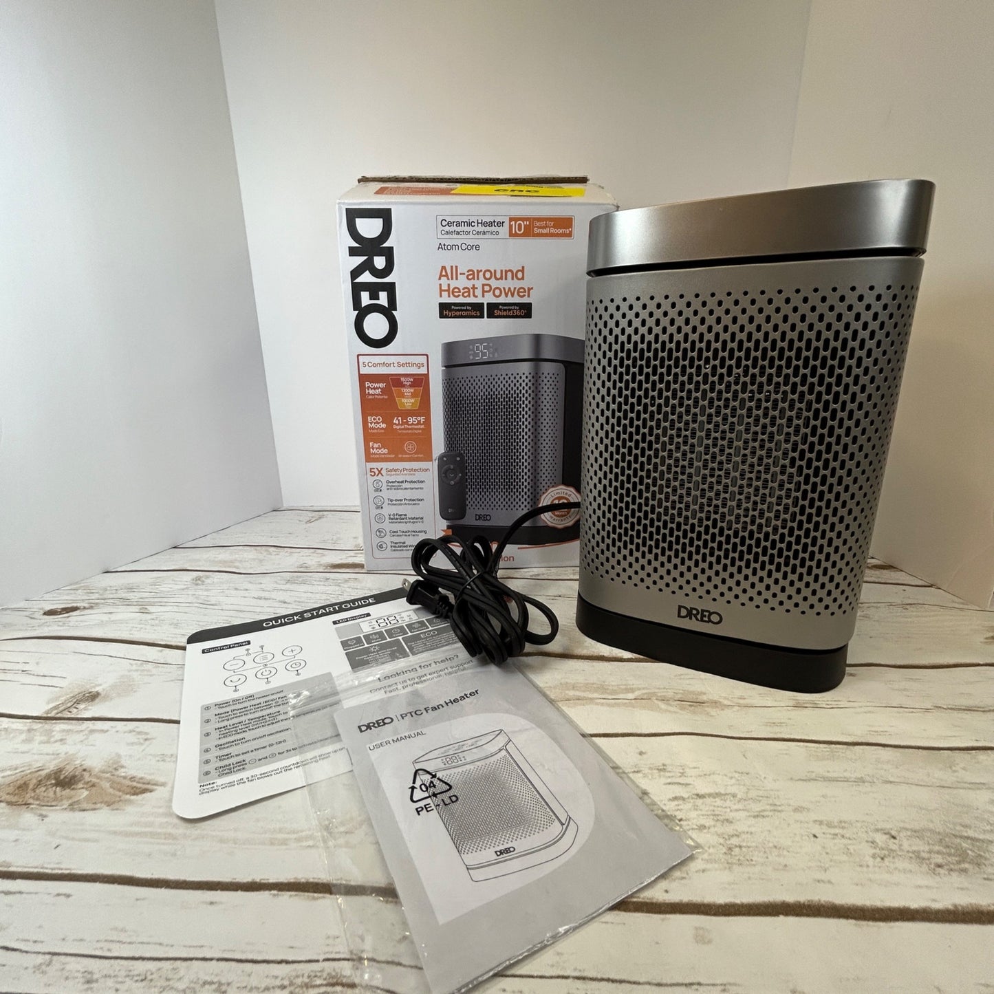 Dreo 1500W PTC Ceramic Heater With Oscillation & LED Display For Indoor Use