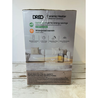 Dreo 1500W PTC Ceramic Heater With Oscillation & LED Display For Indoor Use