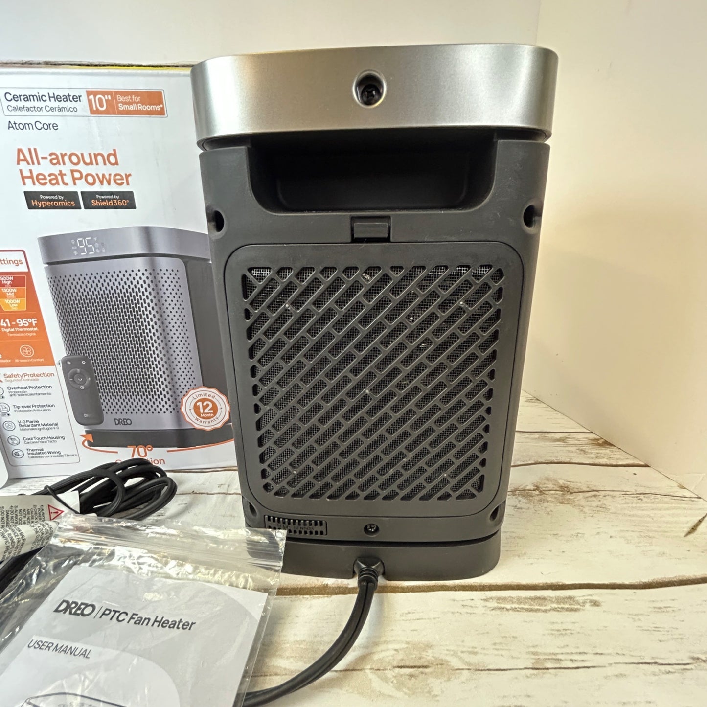 Dreo 1500W PTC Ceramic Heater With Oscillation & LED Display For Indoor Use