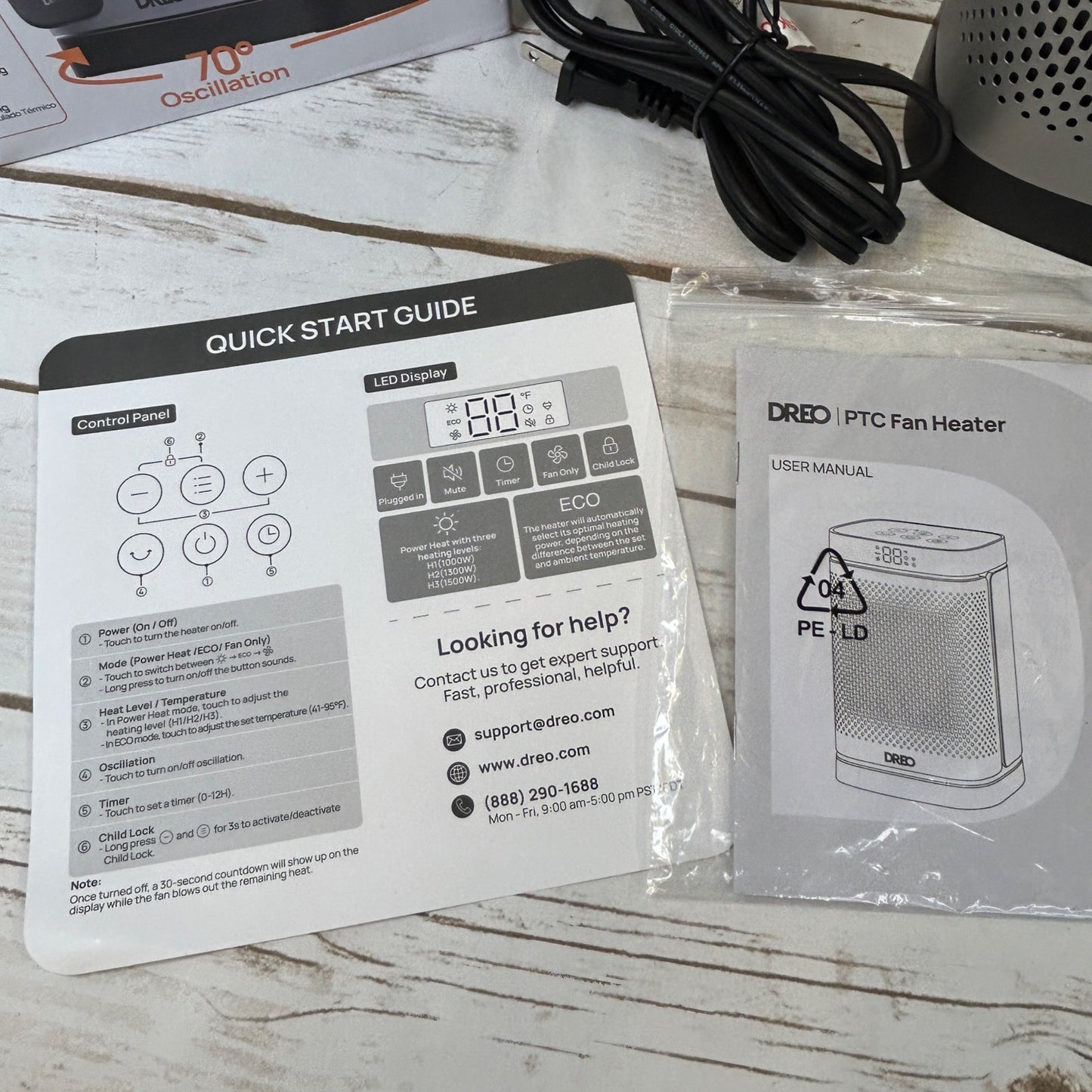 Dreo 1500W PTC Ceramic Heater With Oscillation & LED Display For Indoor Use