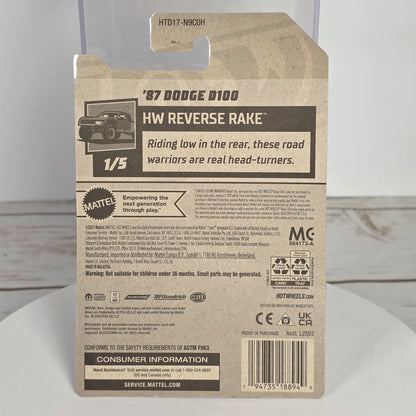 Hot Wheels 87 Dodge D100 Die-Cast Car Truck 38/250 Blue