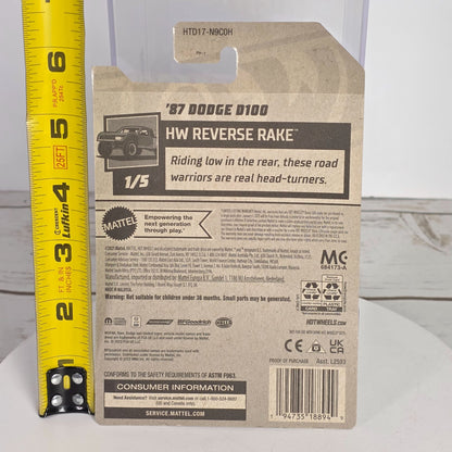 Hot Wheels 87 Dodge D100 Die-Cast Car Truck 38/250 Blue