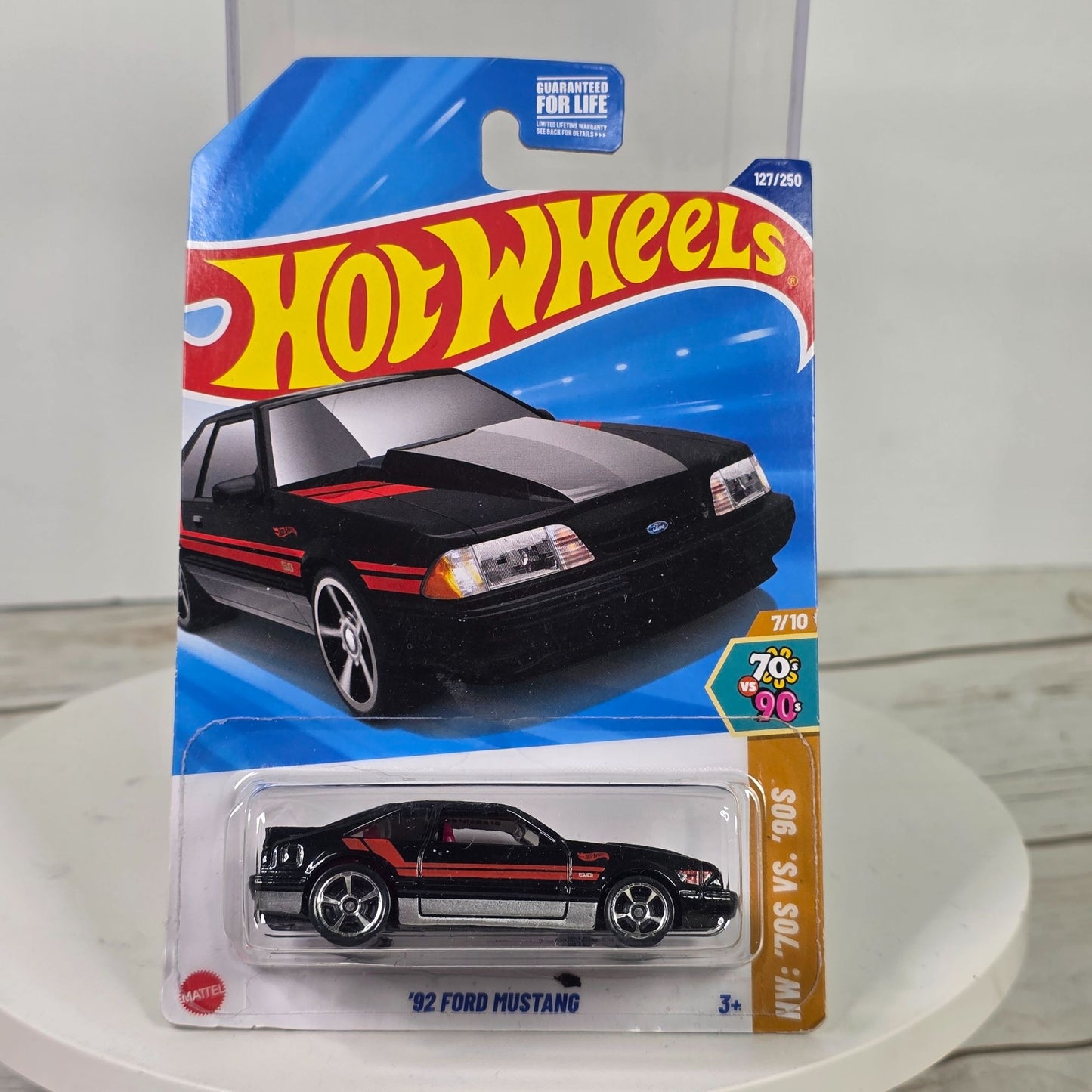 Hot Wheels 92 Ford Mustang Die-Cast Model 1:64 Scale Limited Edition 127/250 70s Vs 90s Series Black & Red Design
