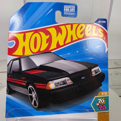 Hot Wheels 92 Ford Mustang Die-Cast Model 1:64 Scale Limited Edition 127/250 70s Vs 90s Series Black & Red Design