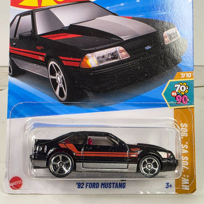 Hot Wheels 92 Ford Mustang Die-Cast Model 1:64 Scale Limited Edition 127/250 70s Vs 90s Series Black & Red Design