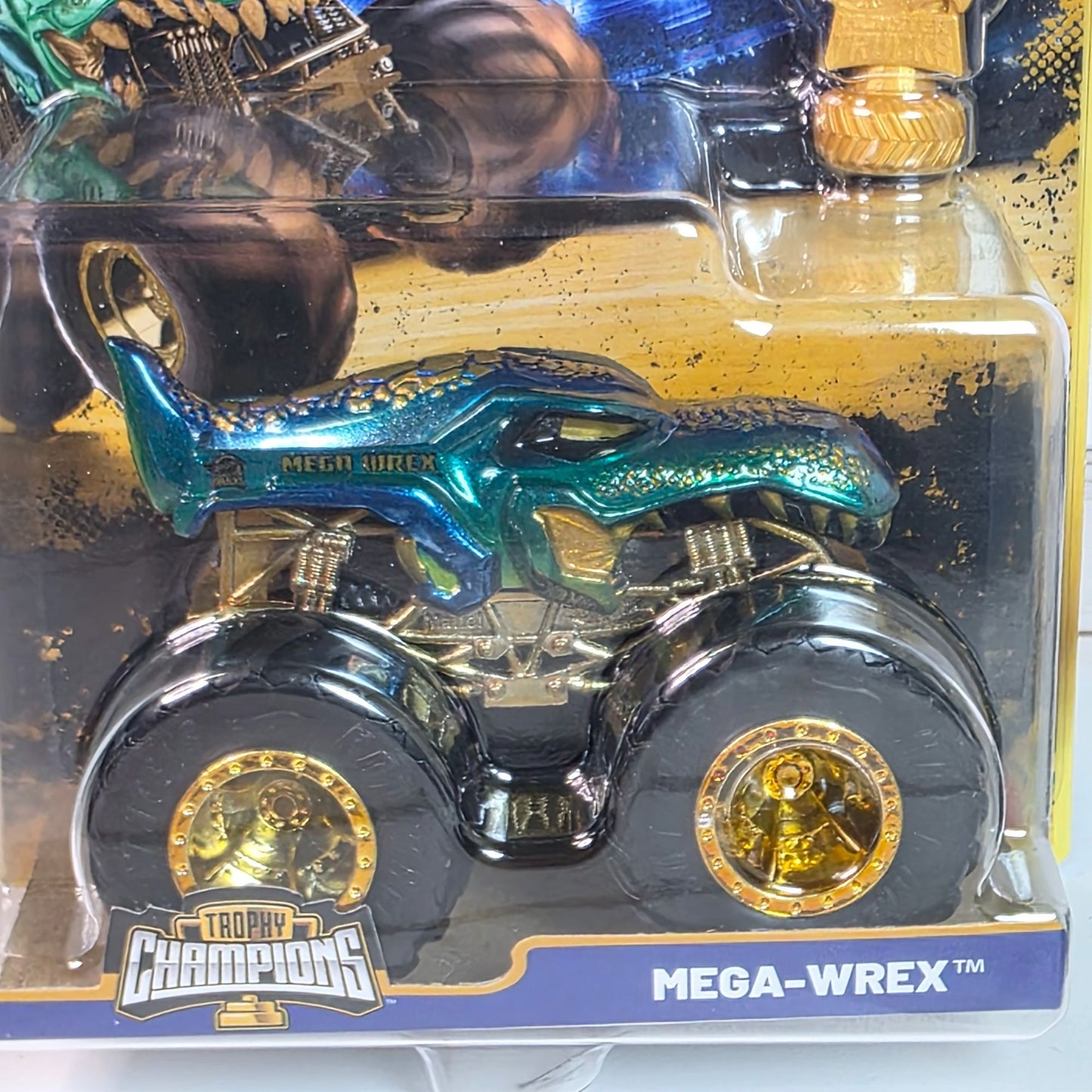 Hot Wheels Monster Trucks Mega-Wrex Trophy Champions Edition With Gold Accents & 50th Bigfoot Logo