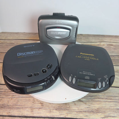 Lot Of Vintage Sony Discman ESP D-242CK & Panasonic SL-SW405 CD Players RCA Cassette Player For Parts
