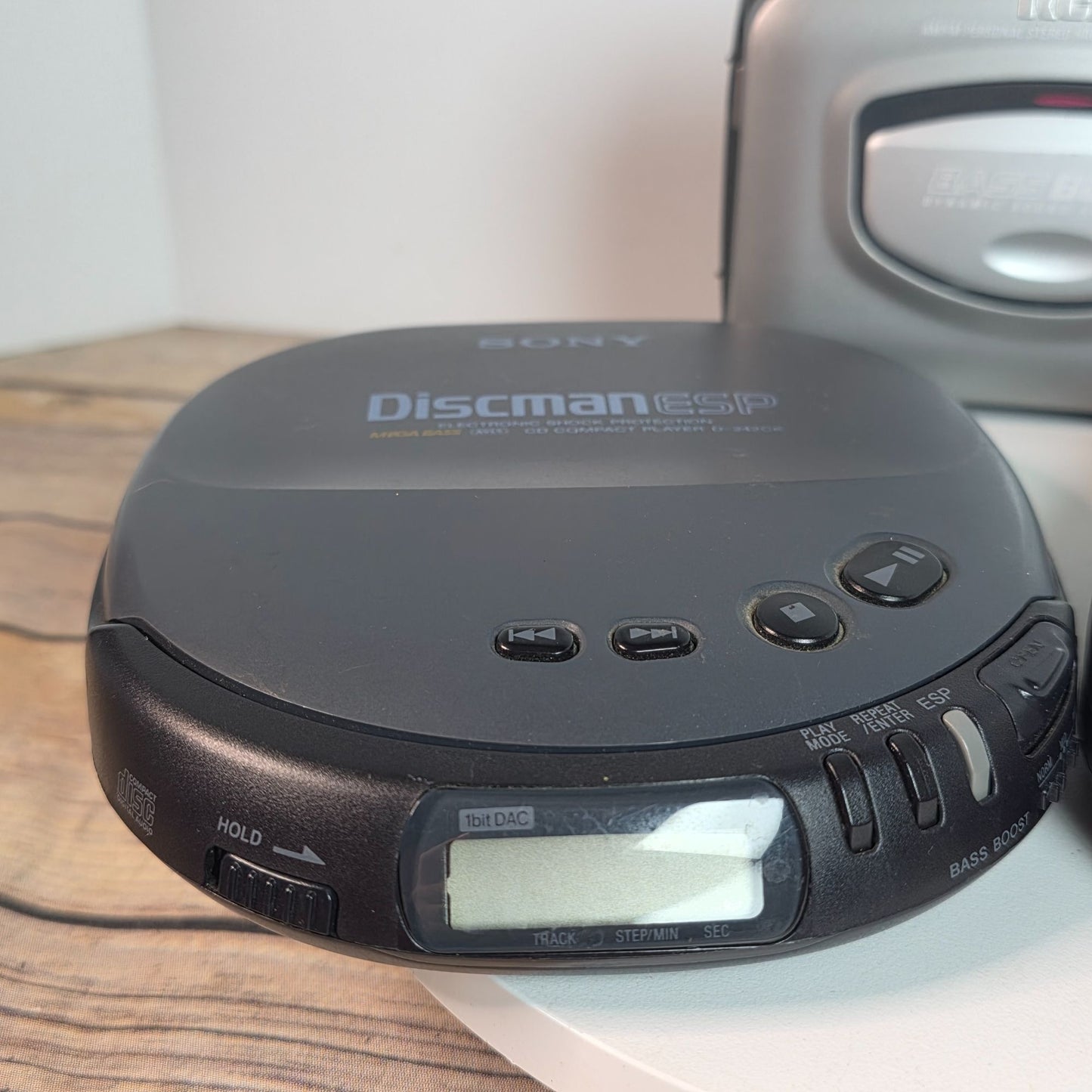 Lot Of Vintage Sony Discman ESP D-242CK & Panasonic SL-SW405 CD Players RCA Cassette Player For Parts