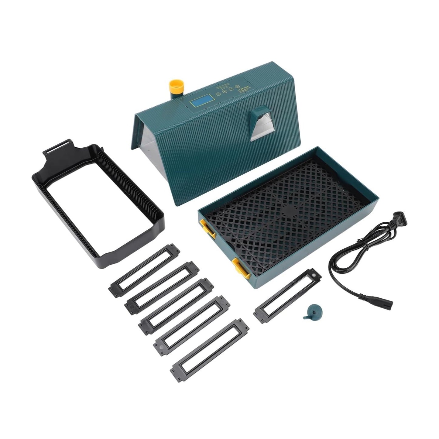 TalaBide Digital Chicken Egg Incubator With Adjustable Settings Auto Temperature & Humidity Control 225W Power Green & Yellow