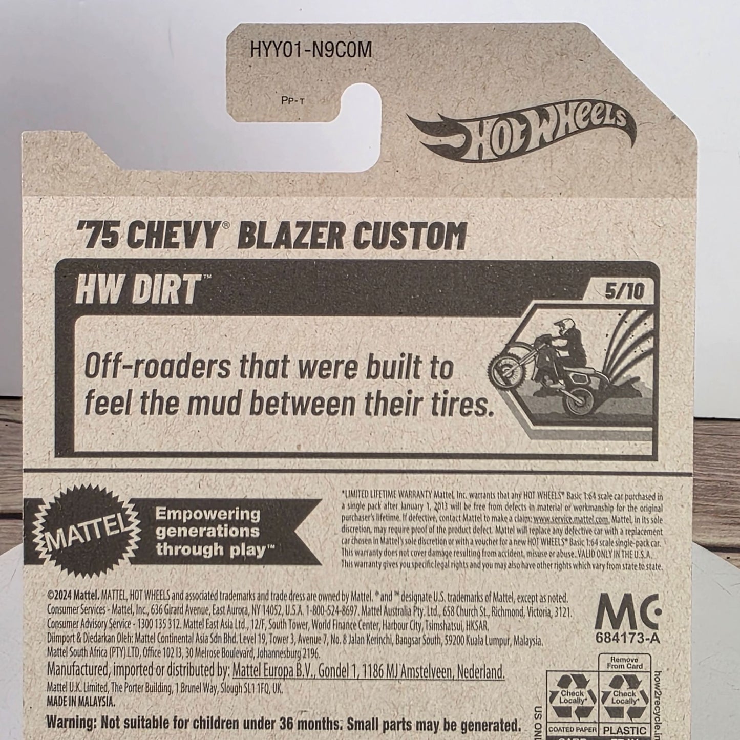 Hot Wheels 75 Chevy Blazer Custom Die-Cast Car
