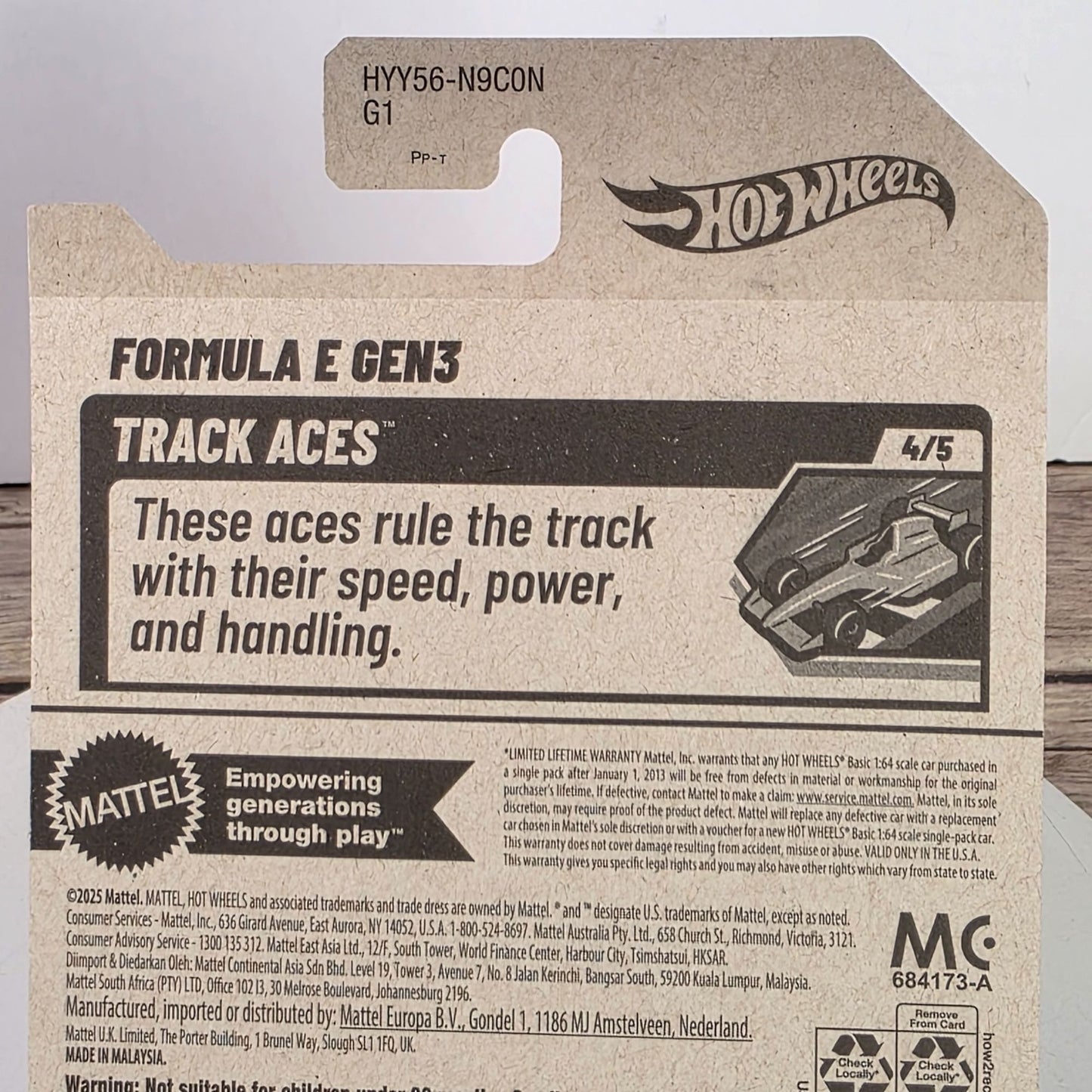 Hot Wheels McLaren Formula E Gen 3 NEOM Track Aces Die-Cast Car New In Box