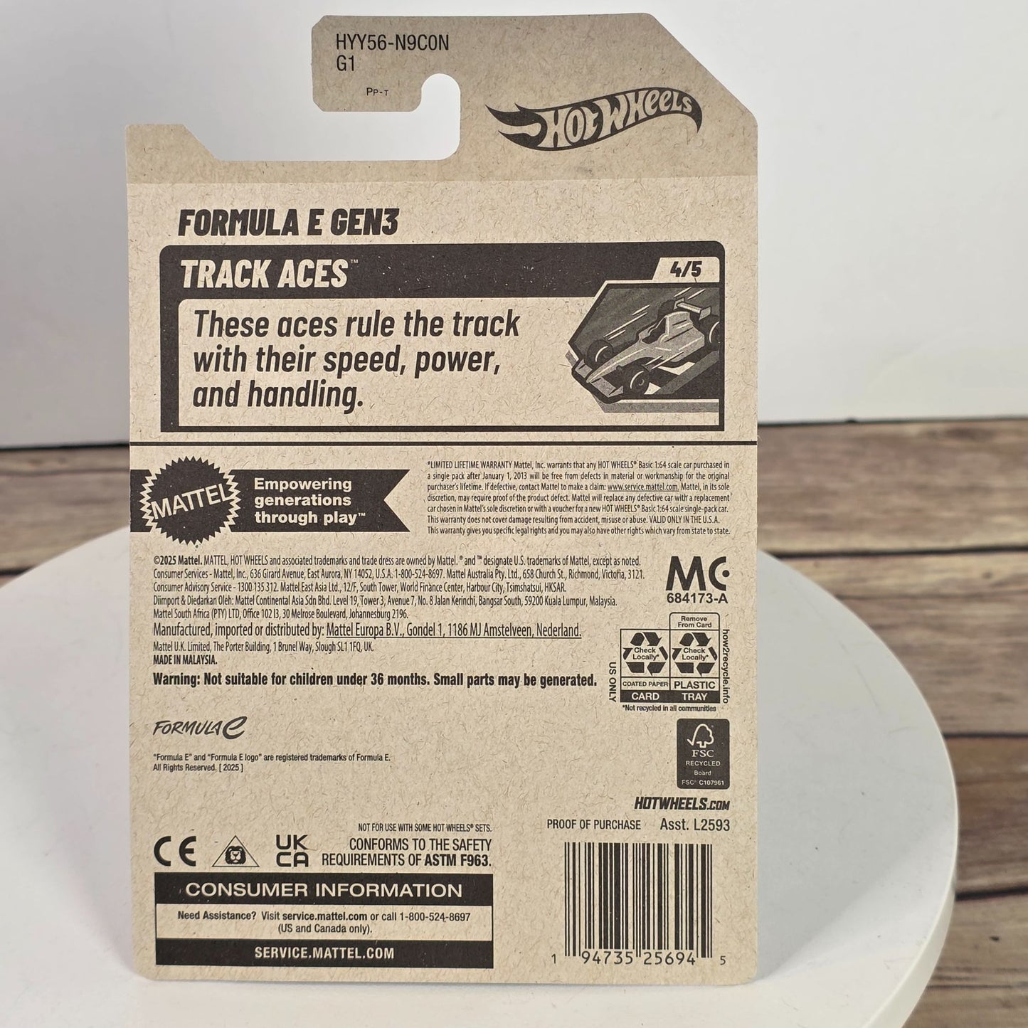 Hot Wheels McLaren Formula E Gen 3 NEOM Track Aces Die-Cast Car New In Box