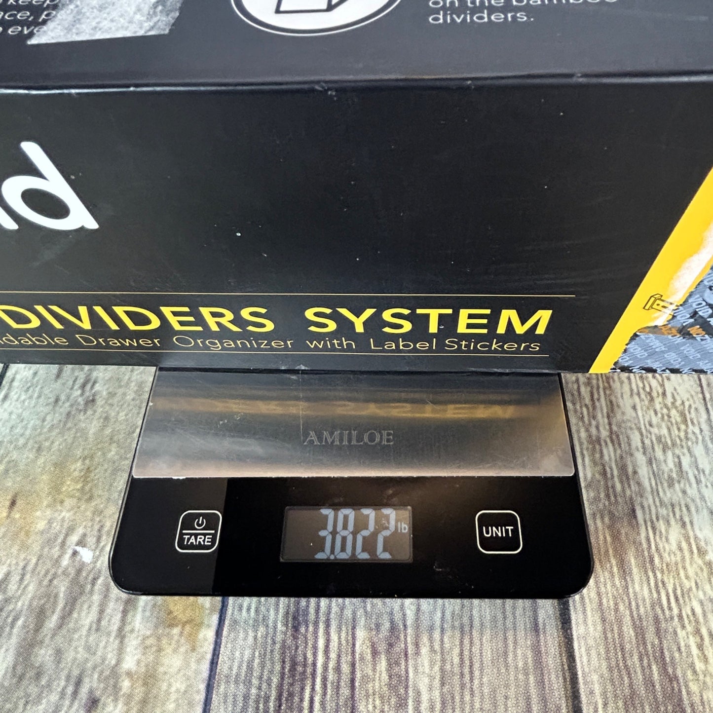 SpaceAid Bamboo Drawer Dividers System Adjustable 6 Dividers & 12 Inserts With Label Stickers