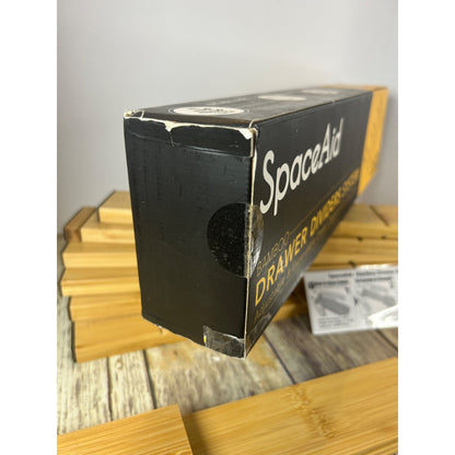 SpaceAid Bamboo Drawer Dividers System Adjustable 6 Dividers & 12 Inserts With Label Stickers