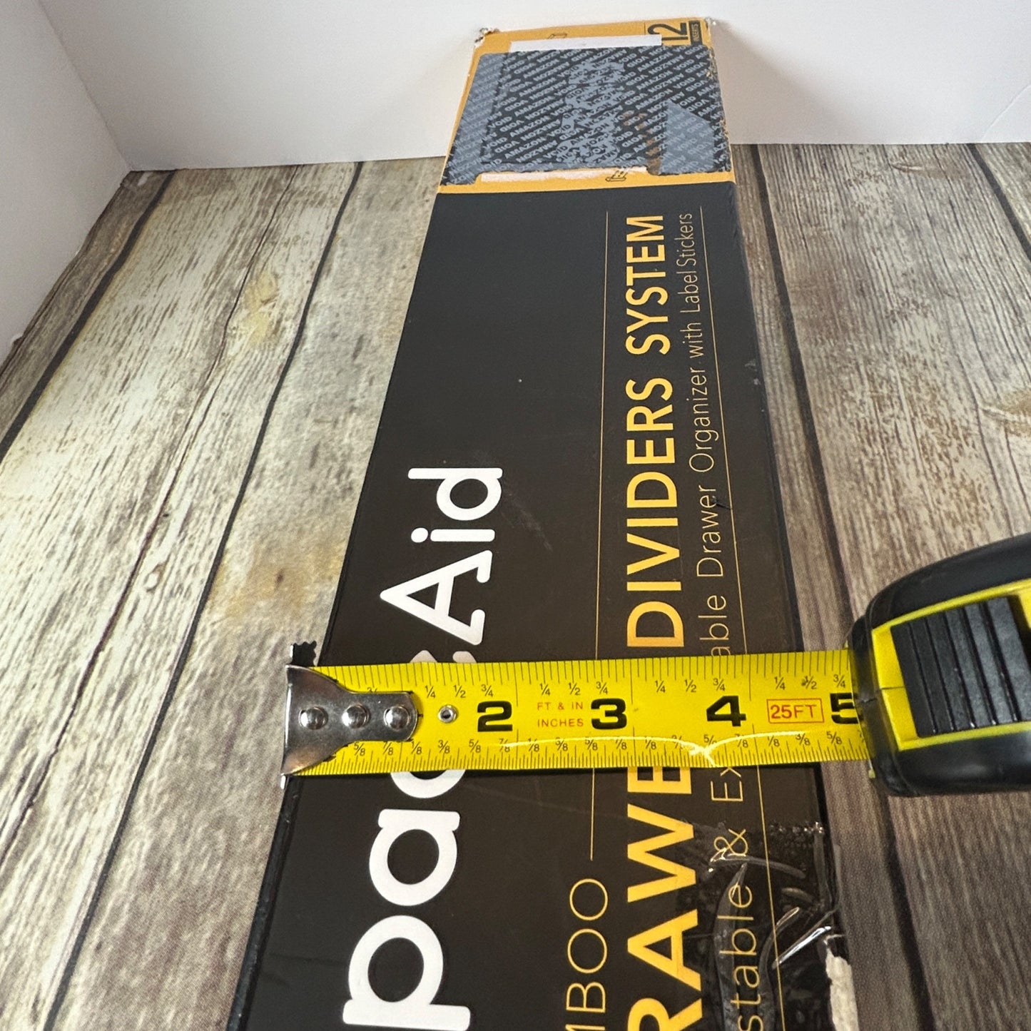 SpaceAid Bamboo Drawer Dividers System Adjustable 6 Dividers & 12 Inserts With Label Stickers