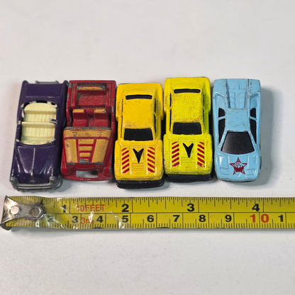 Vintage HO Scale 1/87 Diecast Cars Lot of 5 Tootsietoy Style Played China