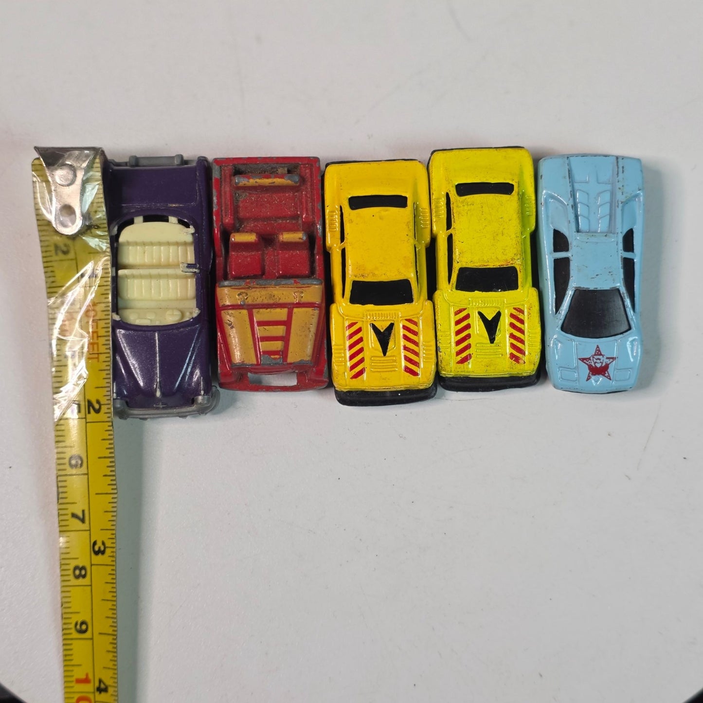 Vintage HO Scale 1/87 Diecast Cars Lot of 5 Tootsietoy Style Played China