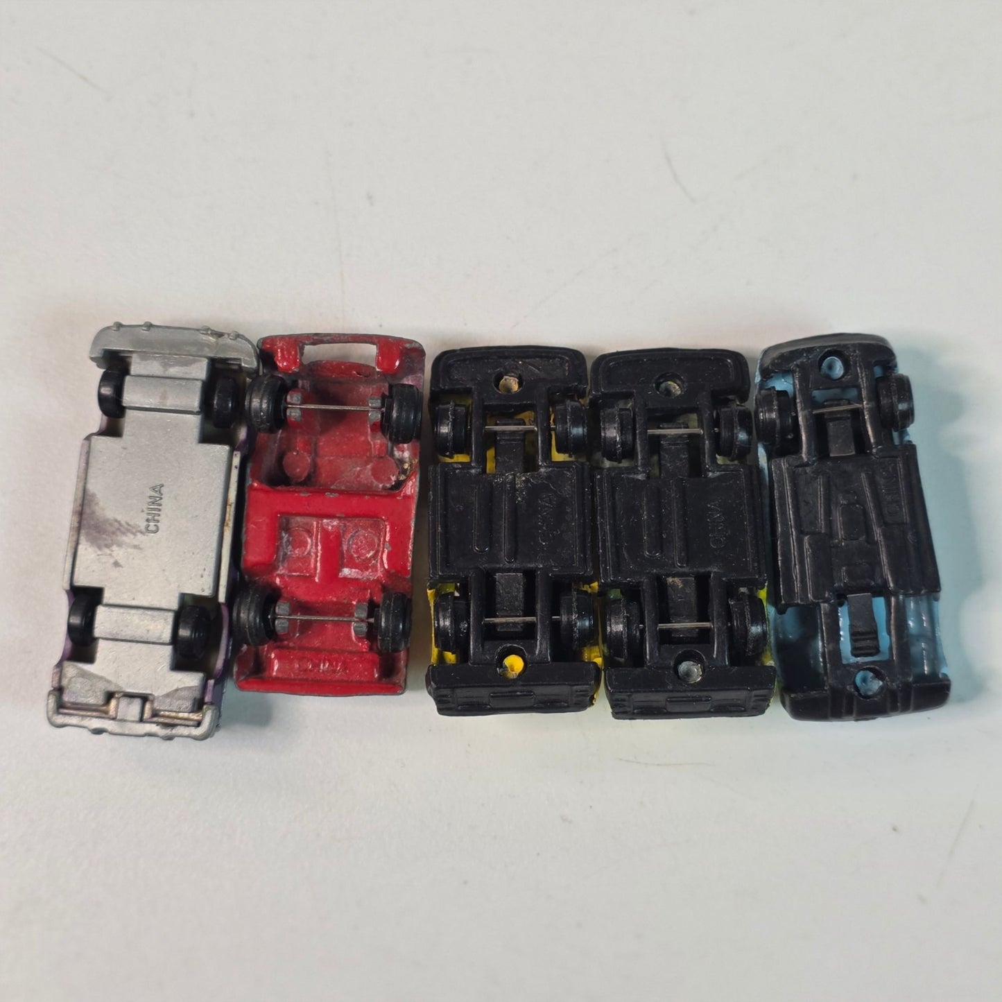 Vintage HO Scale 1/87 Diecast Cars Lot of 5 Tootsietoy Style Played China