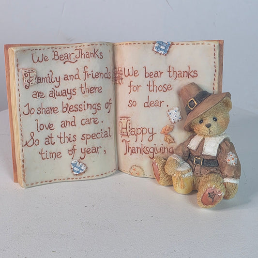 Vintage Thanksgiving Pilgrim Bear Figurine By Priscilla Hillman 1994 Enesco Corporation 5" Tall