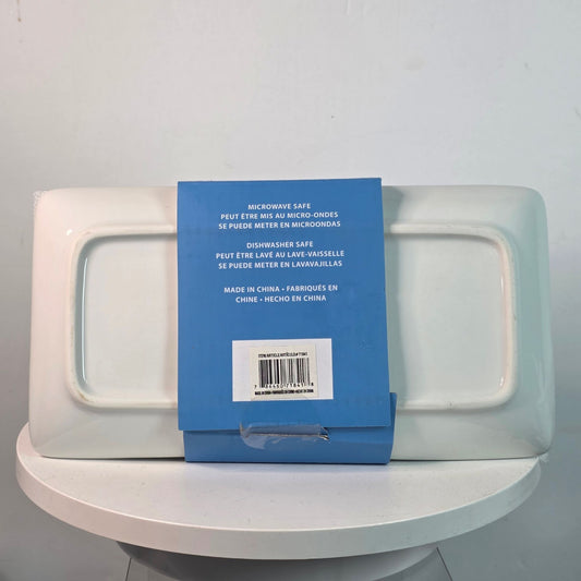 New Maison 8 Inch Butter Dish White Porcelain Handled Cover #71841