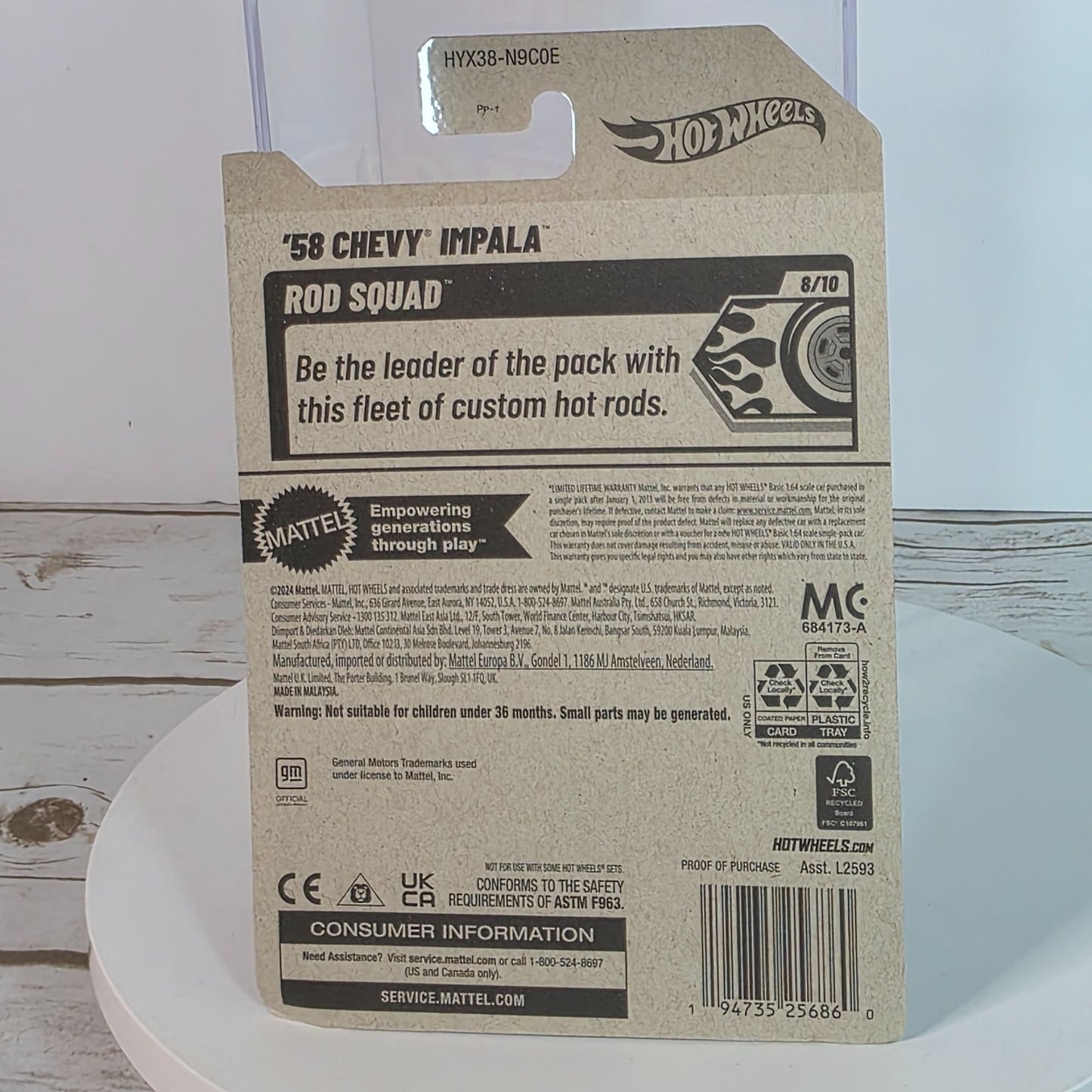 Hot Wheels 58 Chevy Impala Die-Cast Car Rod Squad Series Collector 111/250