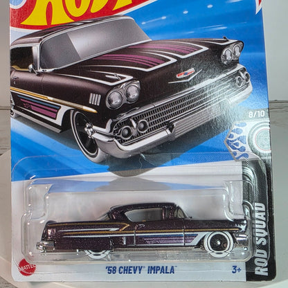Hot Wheels 58 Chevy Impala Die-Cast Car Rod Squad Series Collector 111/250