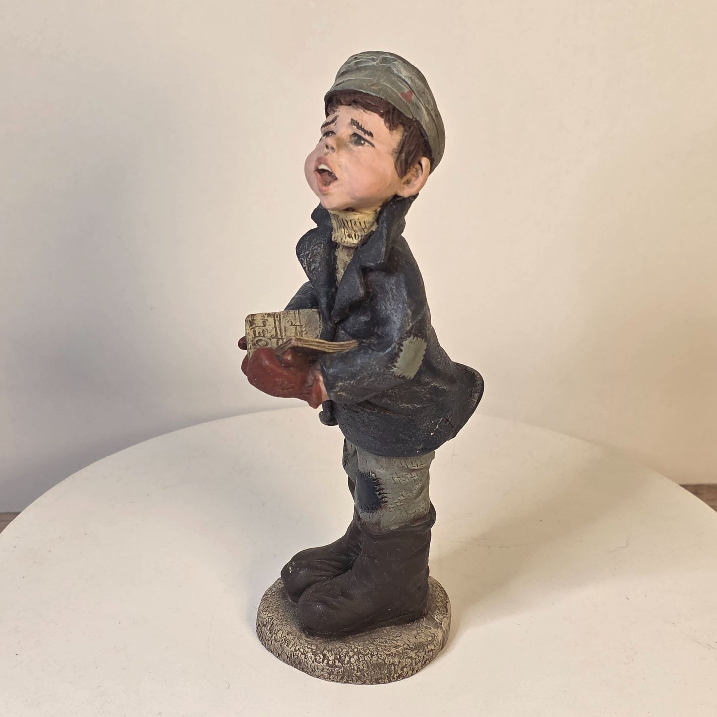 Sarahs Attic Resin Figurine Vintage Boy Caroler Weasel #244/1992 Limited Edition USA