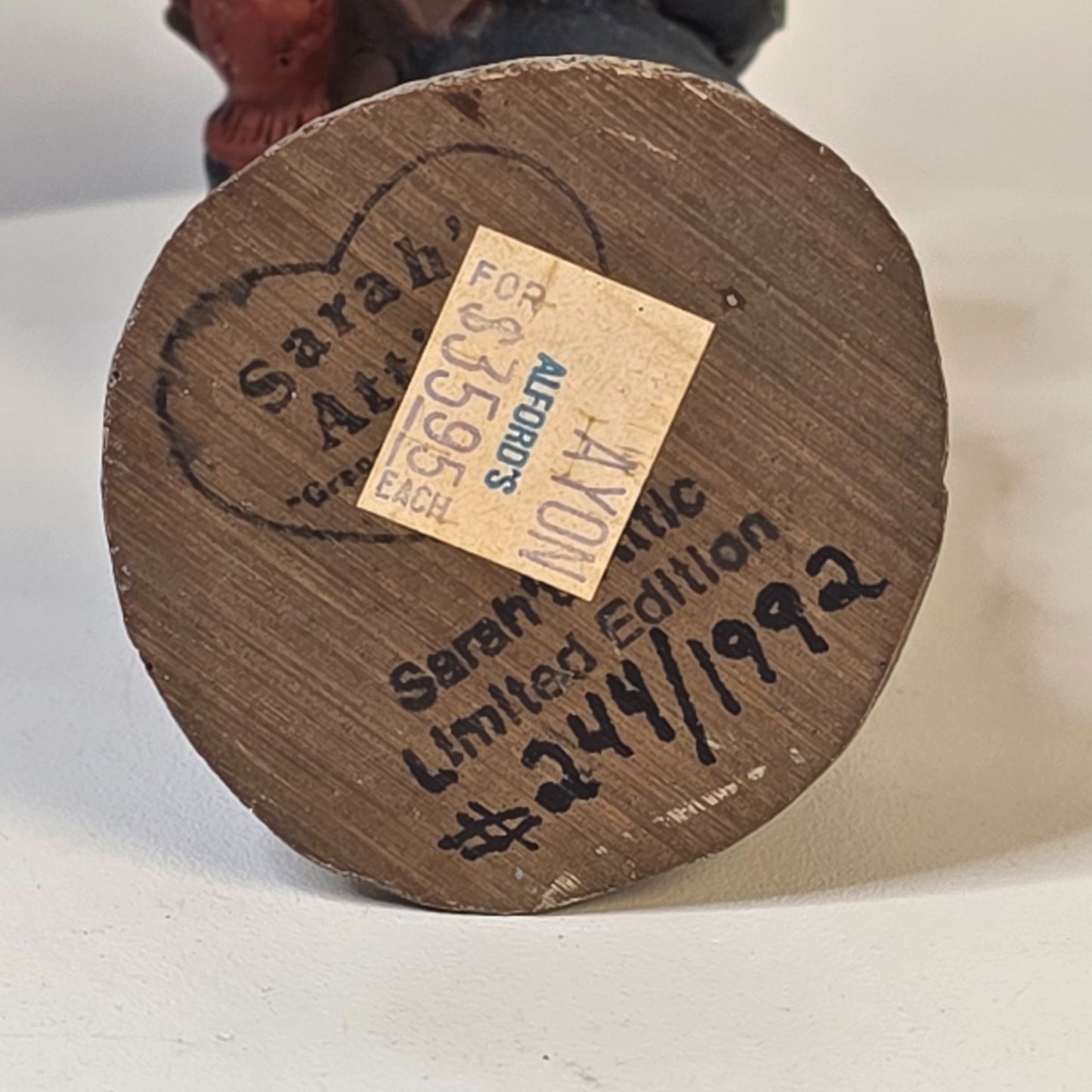 Sarahs Attic Resin Figurine Vintage Boy Caroler Weasel #244/1992 Limited Edition USA