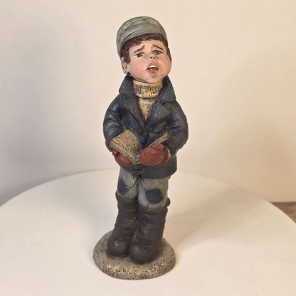 Sarahs Attic Resin Figurine Vintage Boy Caroler Weasel #244/1992 Limited Edition USA