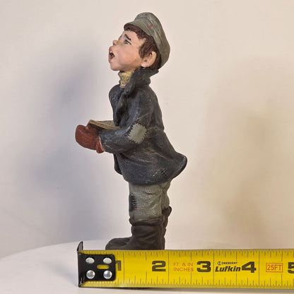 Sarahs Attic Resin Figurine Vintage Boy Caroler Weasel #244/1992 Limited Edition USA