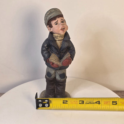 Sarahs Attic Resin Figurine Vintage Boy Caroler Weasel #244/1992 Limited Edition USA