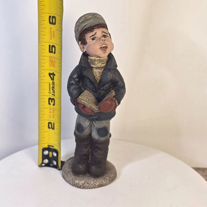 Sarahs Attic Resin Figurine Vintage Boy Caroler Weasel #244/1992 Limited Edition USA
