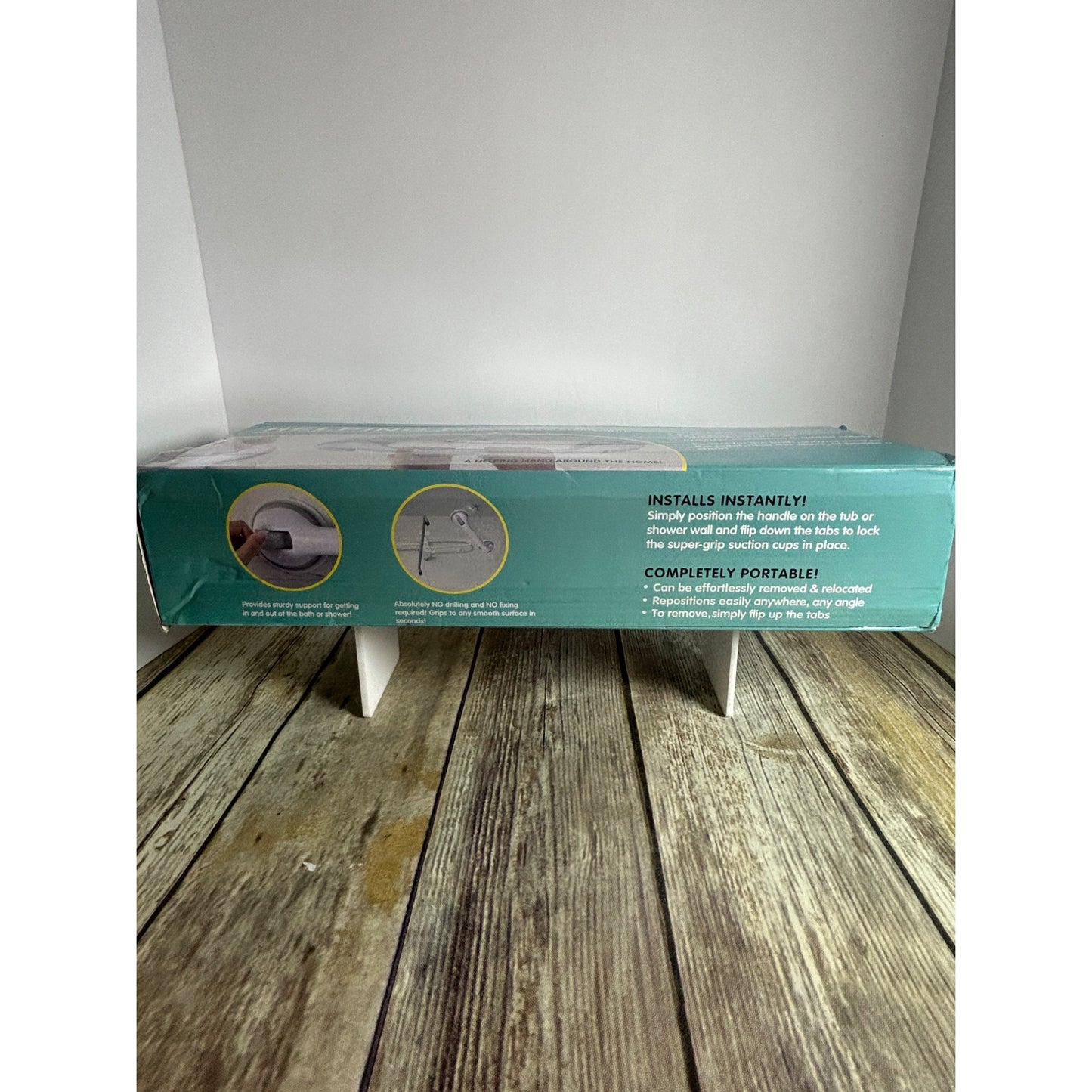 Helping Handle Suction Cups Safety Bar 2 Pack For Bathroom & Household Easy-To-Install Non-Porous Surfaces Safe Grips