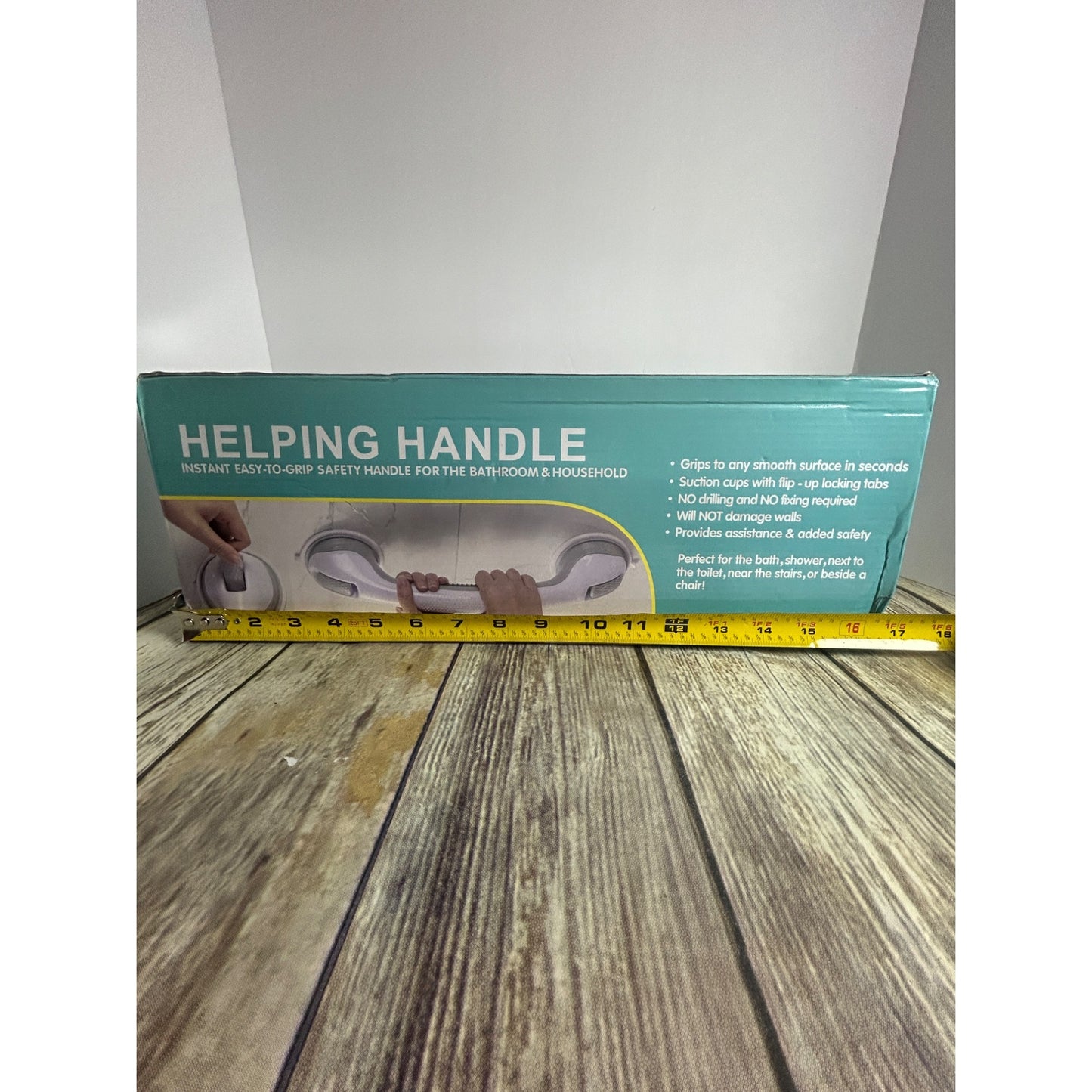 Helping Handle Suction Cups Safety Bar 2 Pack For Bathroom & Household Easy-To-Install Non-Porous Surfaces Safe Grips